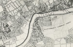 Mapa de Battersea y Chelsea, 1748
